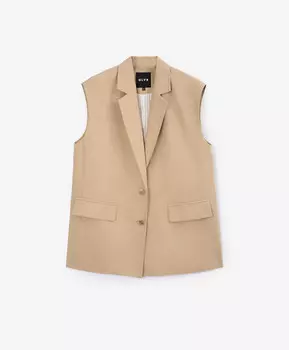 Жилет оверсайз с двумя шлицами на спинке бежевый GLVR