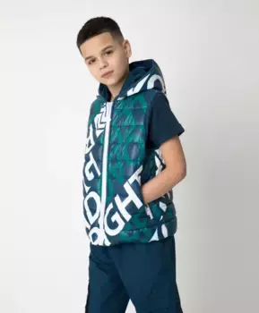 Жилет принтованный с капюшоном Gulliver (152)