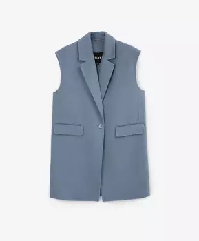 Жилет прямой свободной формы без подкладки голубой GLVR