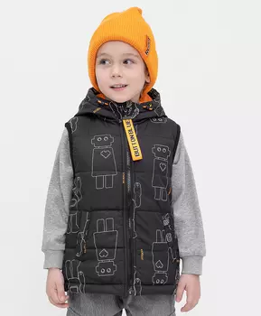 Жилет с капюшоном черный Button Blue