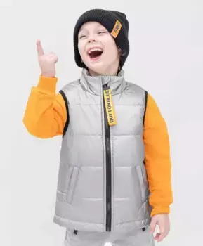 Жилет с металлизированным эффектом серебристый Button Blue (122)