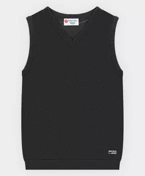 Жилет с V-образным вырезом черный Button Blue