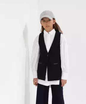 Жилет синий из твида Gulliver (170)