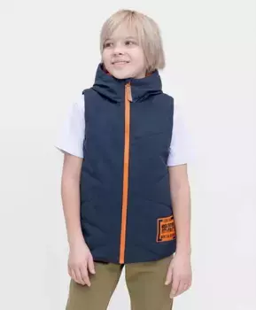 Жилет синий с капюшоном Button Blue (146)