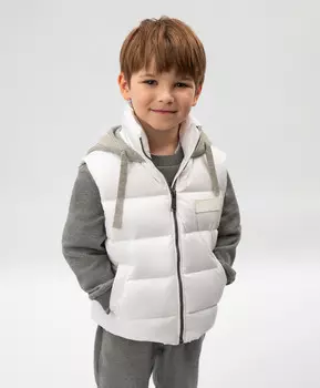 Жилет стеганый для мальчика белый Roberto Moretti