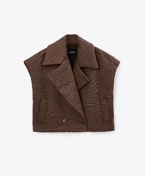 Жилет стеганый утепленный оверсайз коричневый GLVR