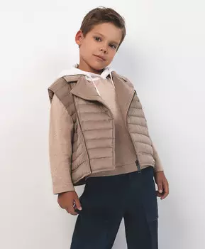 Жилет стёганый из экозамши бежевый Gulliver Select (116)