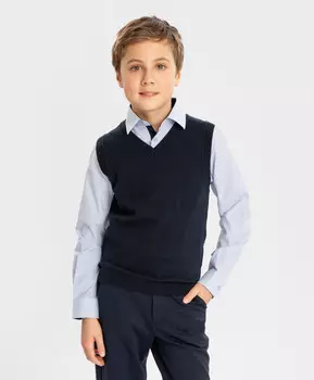 Жилет свободного кроя синий Button Blue (170)