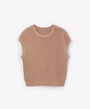 Жилет свободной формы со спущенным плечом бежевый GLVR (XL)