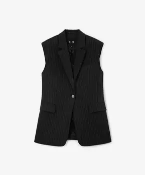 Жилет текстильный в полоску серый GLVR