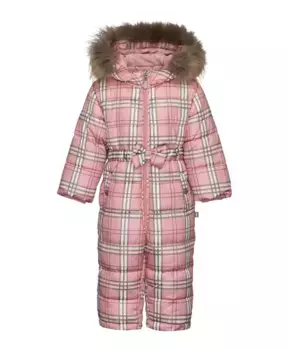 Зимний комбинезон в розовую клетку Gulliver (92)