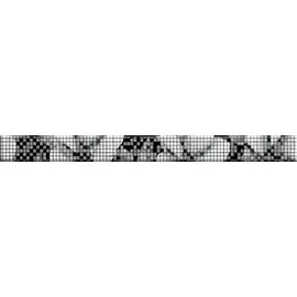 Black&amp;White Бордюр стеклянный черный (BW7H231) 4x44