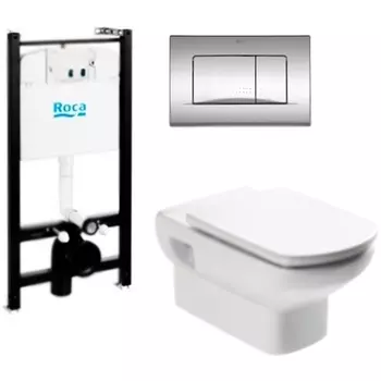 Комплект Roca Dama senso 893104090 подвесной унитаз + инсталляция + кнопка
