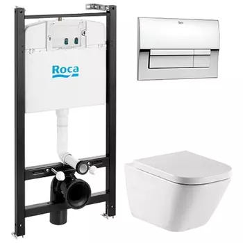 Комплект Roca Gap 893104100 подвесной унитаз + инсталляция + кнопка