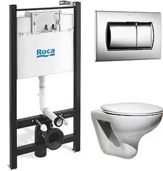 Комплект Roca Mateo 893100010 подвесной унитаз + инсталляция + кнопка