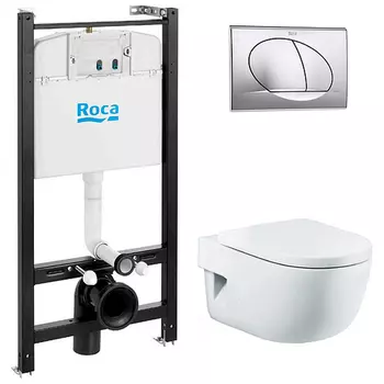 Комплект Roca Meridian 893104110 подвесной унитаз + инсталляция + кнопка