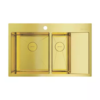 Кухонная мойка Omoikiri Akisame 78-2-LG-L светлое золото 4973087