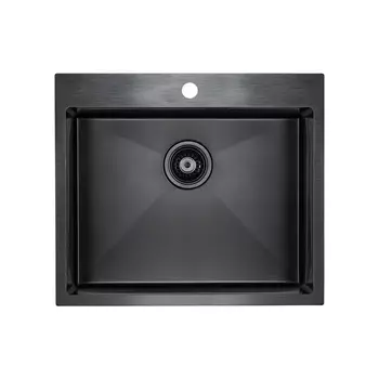 Кухонная мойка Paulmark Isar PM805951-GM, вороненая сталь