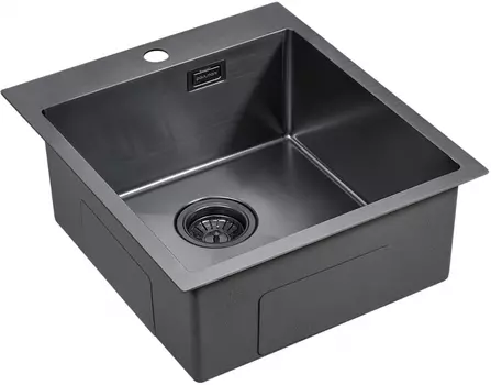 Кухонная мойка Paulmark Neckar PM804551-GM, вороненая сталь
