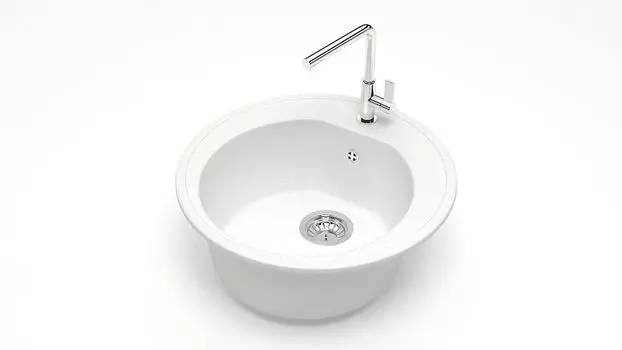 Кухонная мойка ZETT lab. T003 T003Q001, белый