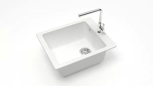 Кухонная мойка ZETT lab. T008 T008Q001, белый