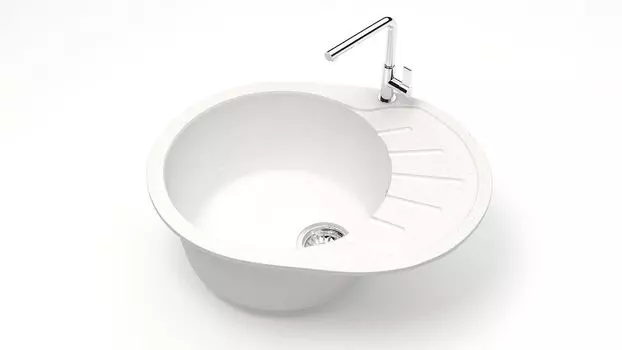 Кухонная мойка ZETT lab. T010 T010Q001, белый