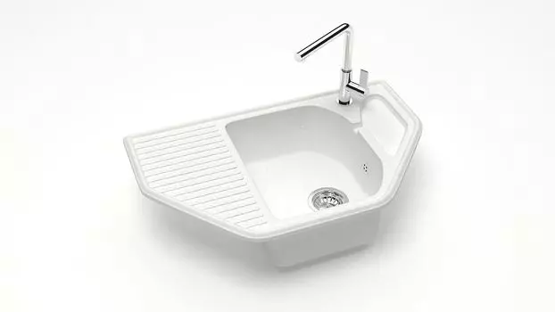 Кухонная мойка ZETT lab. T022 T022Q001, белый