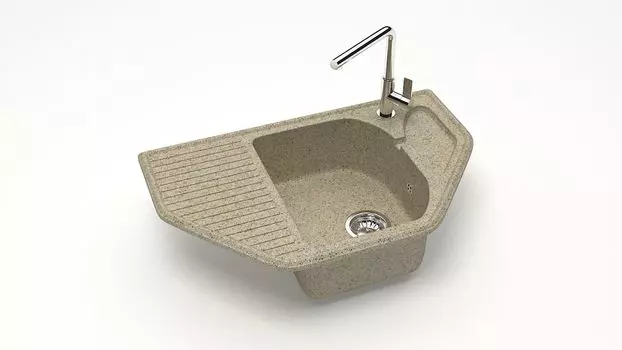 Кухонная мойка ZETT lab. T022 T022Q005, песочный