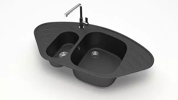 Кухонная мойка ZETT lab. T023 T023Q004, черный