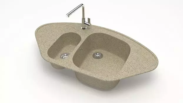 Кухонная мойка ZETT lab. T023 T023Q005, песочный