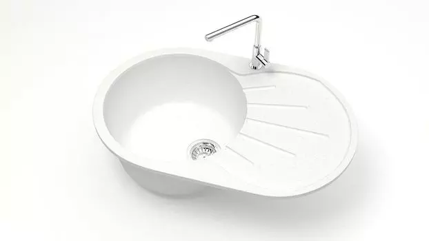 Кухонная мойка ZETT lab. T110 T110Q001, белый