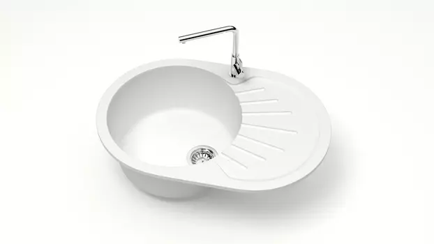 Кухонная мойка ZETT lab. T111 T111Q001, белый