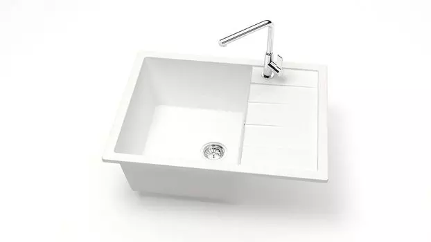 Кухонная мойка ZETT lab. T151 T151Q001, белый