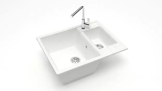 Кухонная мойка ZETT lab. T190 T190Q001, белый