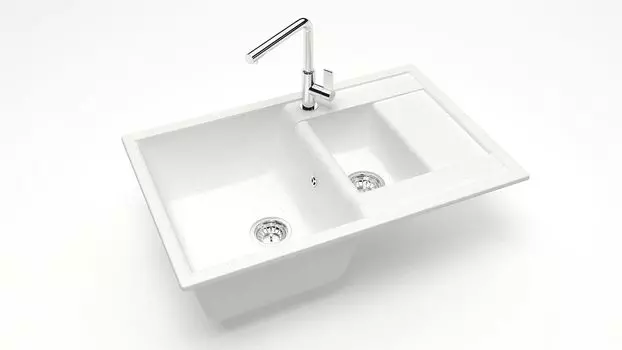 Кухонная мойка ZETT lab. T210 T210Q001, белый