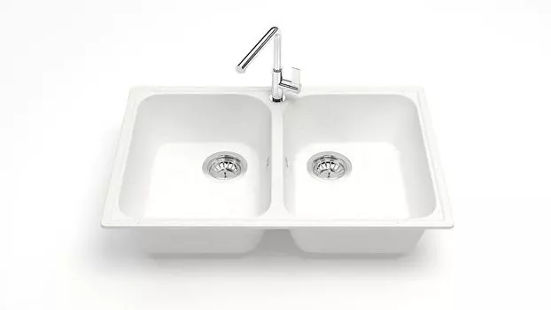Кухонная мойка ZETT lab. T260 T260Q001, белый