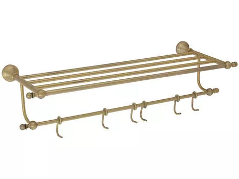 Полка-держатель для полотенец 60 см. c 6-ю подвижными крючками Veragio GIALETTA VR.GIL-6426.BR, бронза