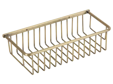 Полка корзина прямоугольная 13,5х30,5хh8 см. Veragio BASKET VR.GFT-9045.BR, бронза