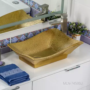 Раковина накладная MELANA MLN-7459SJ (золото)