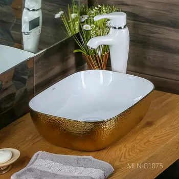 Раковина накладная MELANA MLN-C1075 (золото)