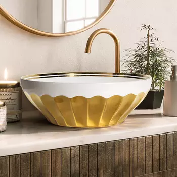 Раковина накладная MELANA MLN-T4022-G28 (золото)