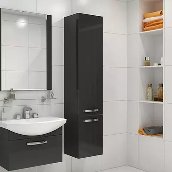 Шкаф-пенал Акватон Ария черный глянец