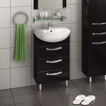 Тумба для комплекта Акватон Ария Н 50 черный глянец