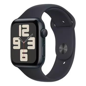 Apple Watch SE (2023), 44 мм корпус из алюминия цвета «Midnight», ремешок Sport Band размера S/M цвета «Midnight»
