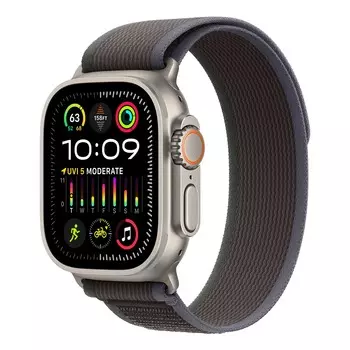 Apple Watch Ultra 2 (2023), 49 мм корпус из титана цвета «Natural», ремешок Trail Loop размера S/M цвета «Blue/Black»