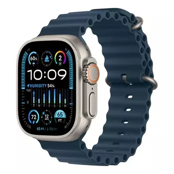 Apple Watch Ultra 2 (2023), 49 мм корпус из титана цвета «Natural», ремешок Ocean Band цвета «Blue»
