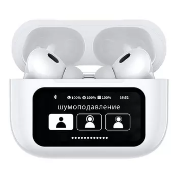 Беспроводные наушники с микрофоном Deppa Air Pro 3 ANC, TWS, BT 5.3, 350 мАч, ANC, LCD (44213) Белый