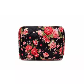 Косметичка Laura маленькая черная с цветочным принтом нейлон 90191 JJDK
