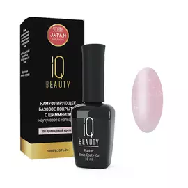 Покрытие базовое с шиммером каучуковое с кальцием Ирландский крем 10 мл IQ BEAUTY