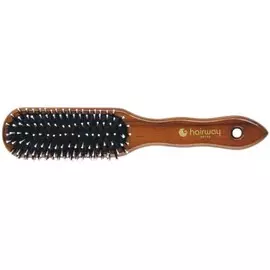 Щётка Madam Hairway натуральная щетина на деревянной основе прямоугольная 08186